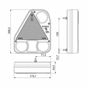 HORPOL LED ACHTERLICHT LINKS + MISTLAMP 