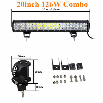 LED Verstraler 126 Watt, 12V 24V, Extra fel, Voor Extreem veel licht.