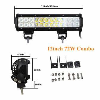 LED Verstraler 72 Watt, 12V 24V, Extra fel, Voor Extreem veel licht.