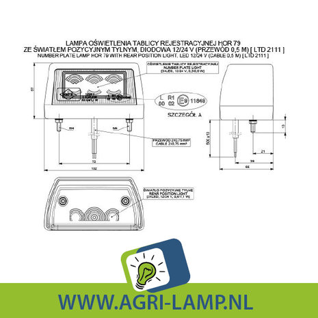 nummerplaatverlichting led multivolt rood 